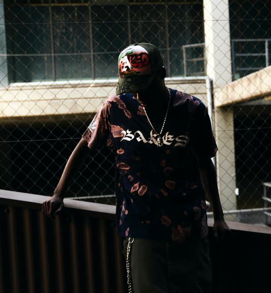 BAKED TYE DYE TEE - NAVY